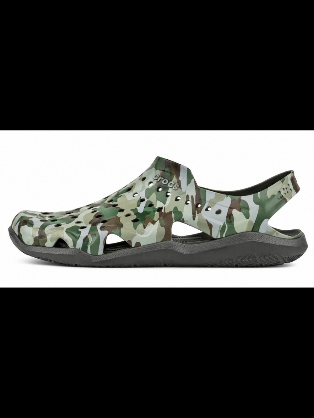 Crocs Men’s Swiftwater Camo Wave Sandals Green Brown Outdoor Water Shoes